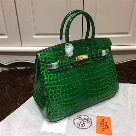 hermes crocodile birkin mini bag green|Hermes crocodile bag cost.